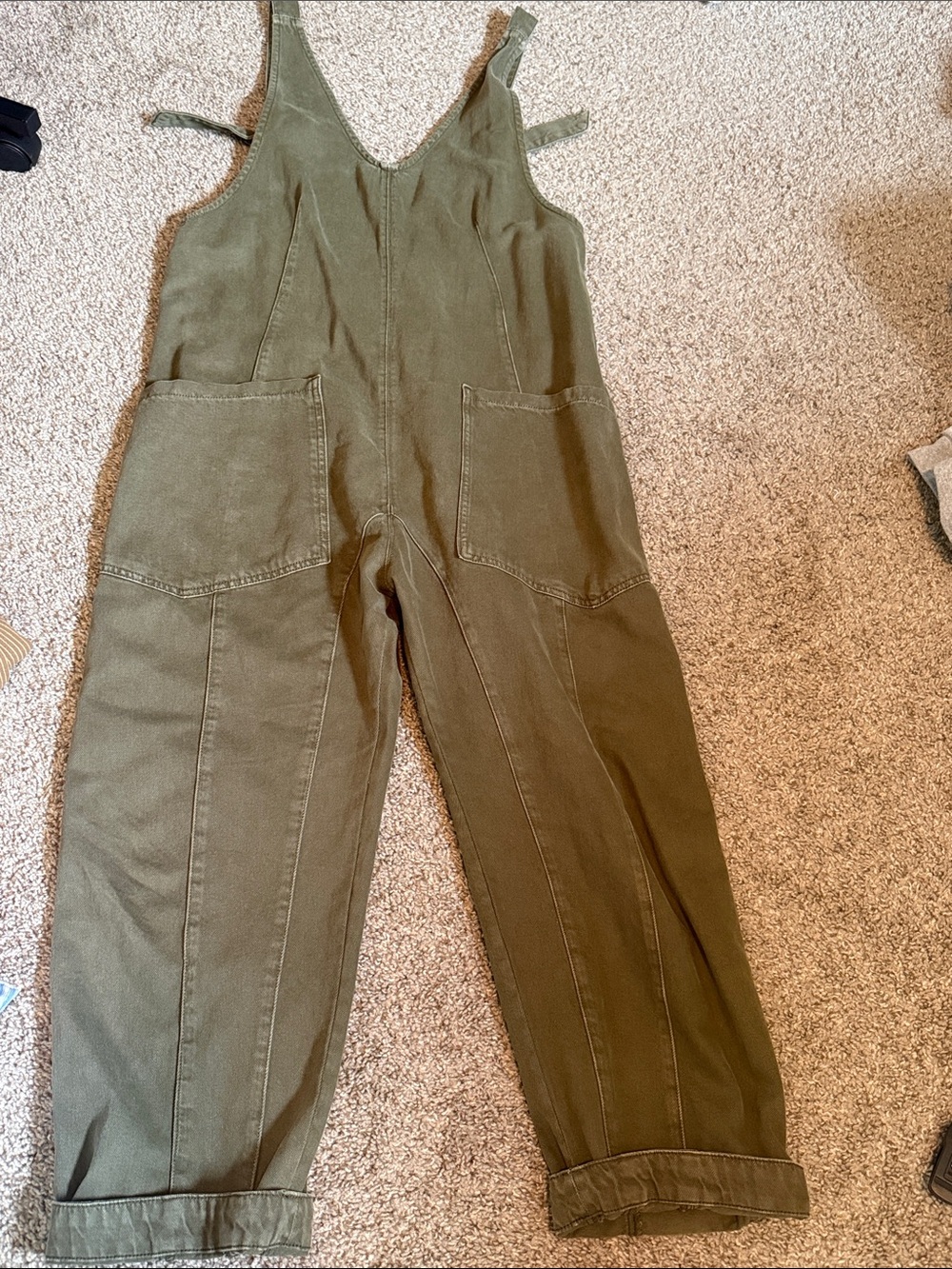 We The Free Olive Green Utility Jumpsuit